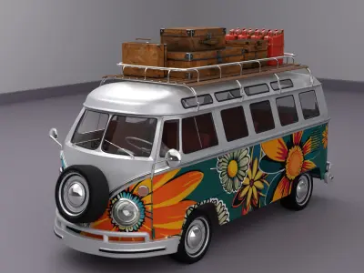 Volkswagen Samba T1 1965 3D model