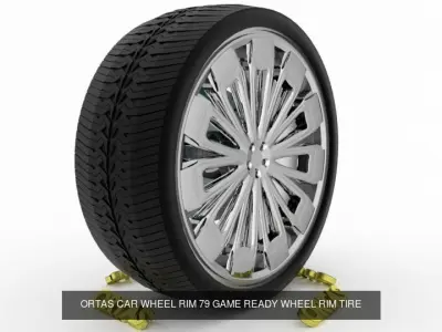 ORTAS CAR WHEEL RIM 76-77-78-79-80 GAME READY WHEEL 3D Model Pack