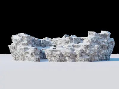 Love Hills heart shape terrain landscape with snow and ice 3D model