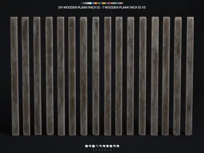 Wooden Plank Pack Vol 01 Low-poly 3D model