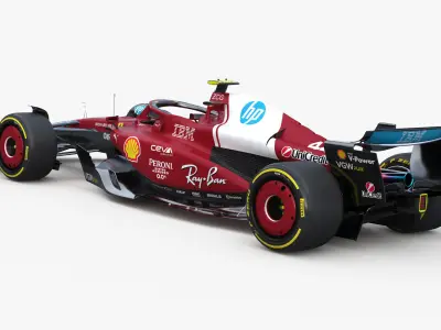 F1 Ferrari SF25 season 2025 Low-poly 3D model