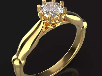 Engagement ring 3D print model 17