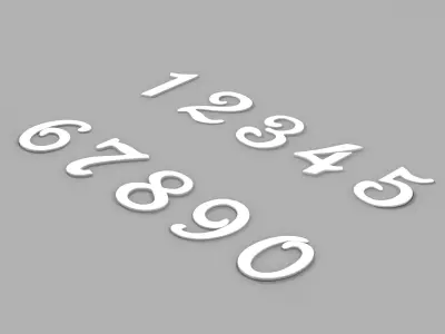 House Address Numbers from 0 to 9 COLLECTION 3D model