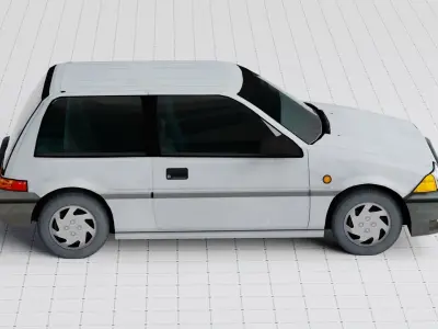 Low Poly Hatchback Vehicle Low-poly 3D model