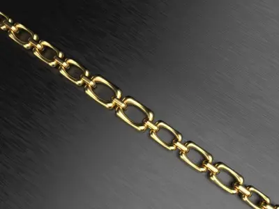 Graduated Square Chain Link Necklace or bracelet 3D print model