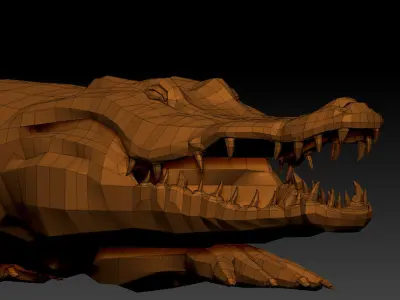 3D CROCODILE LOWPOLY Low-poly 3D model