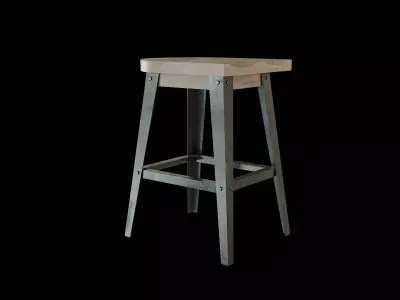 Bar Chair 03 Low-poly 3D model