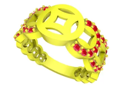 Luxury Symbol Openwork Gemstone Ring for Women 5172 3D print model