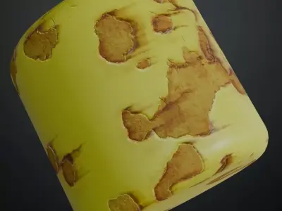 Chipped Yellow Paint Metal PBR Seamless Texture