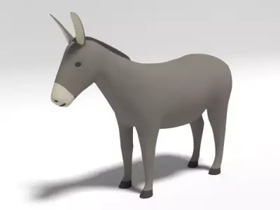 Cartoon Donkey 3D model