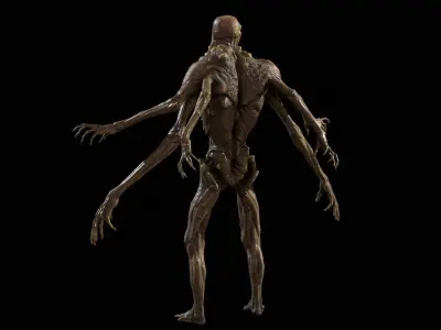 Necromutant4 humanoid creature Low-poly 3D model