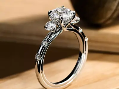 Diamond ring 3D print model 70