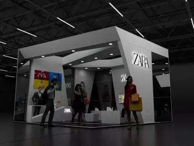 ZARA modern booth 6x6 3D model