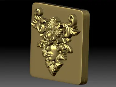 Female Face Art Nouveau Push Mold for Ornamental Clay Making 3D print model
