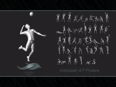 volleyball Man 47 figure Set 01 3D print model
