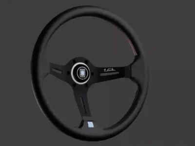 Nardi Steering wheel dark brushed metal 3D model