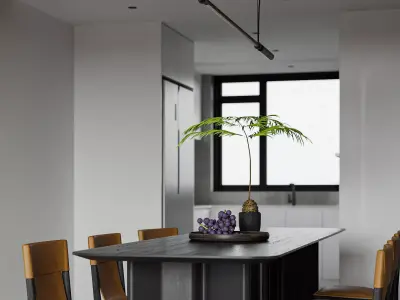 Modern living room dining room interior scenes 157 3D model
