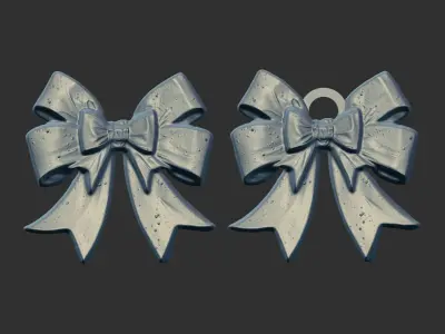 christmas ribbon bow decor 7  3D print model