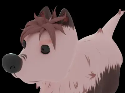 Dog toon style 1 Low-poly 3D model