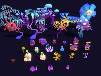 Stylize Nature Pack 03 Low-poly 3D model