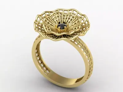 Flower fusion ring 05 3D print model