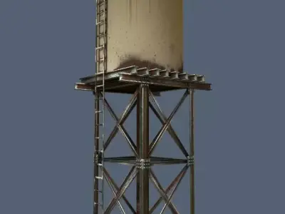 Water Tank 3D asset game ready Low-poly 3D model