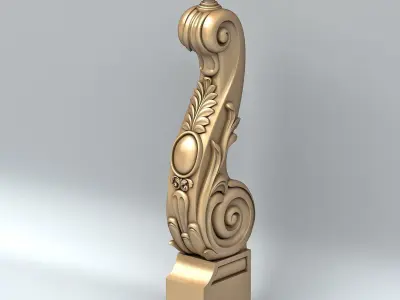 Newel post 007 3D model