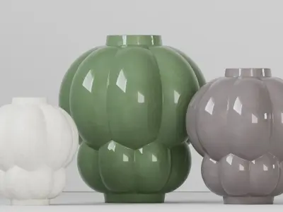 Uva Vase Medium light-grey glossy 3D model