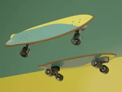 Surfskate board Extreme Sport 3D Model Blender 3D model