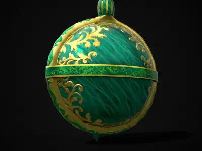Ornate Golden Ornament Low-poly 3D model