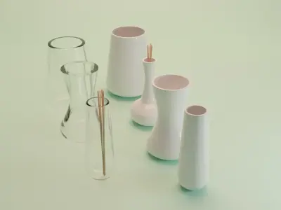 Vases set of Low-poly 3D model