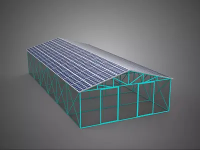 PVS SOLAR PANEL ROOF GREENHOUSE HOTHOUSE GLASSHOUSE GARDEN FARM 3D model