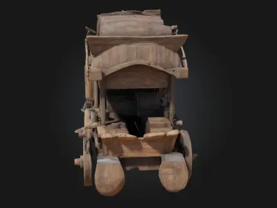 Rustic Travelers Wagon  The Mobile Hearth of Wandering Souls 3D model