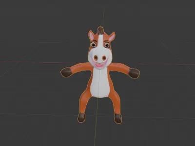 Cartoon Low Poly Horse 3D Model - Stylized and Game Ready Low-poly 3D model