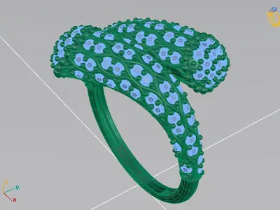Two Head Women Ring 3DM Womens Ring 3d models 3D print model 3D print model