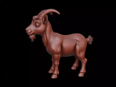 Goat Animal Sculpture 3D print model