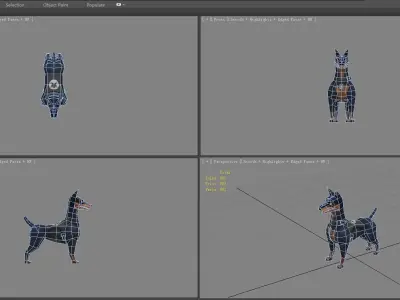 Cartoon Police Dog - Hunting Dog Low-poly 3D model