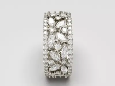 Marquise Lace Halo Ring 3D print model