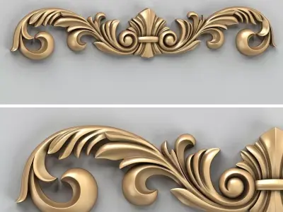 Carved decor horizontal 024 3D model