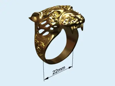 Mayan Jaguar Ring  3D print model