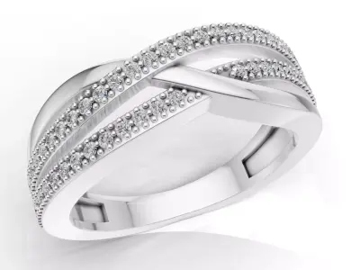 AV 742 Diamond Ladies Swirl Fashion Right Hand Ring 3D print model