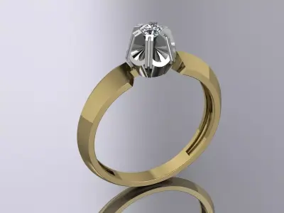 Jewelry Ring Gold Diamond 3D print model