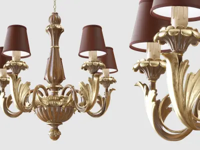 Chandelier Silvano Grifoni 5 lamp 3D model