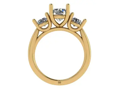 trinity ring with cathedral shank  3D print model