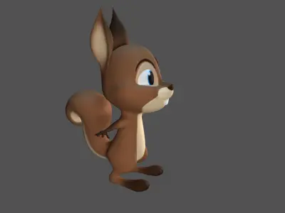 3D Cartoon Squirrel Character Model Mascot Low-poly 3D model