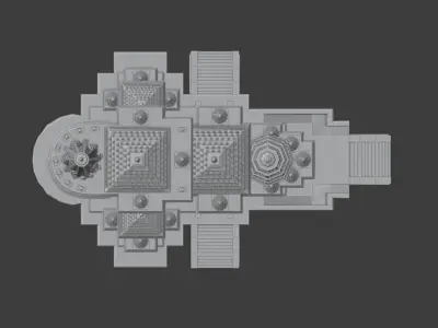 Ram Mandir 3D Model Intricate Temple Design Free 3D print model