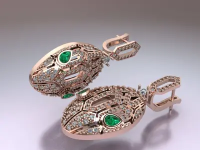 BVLGARI Serpenti Seduttori Earrings printing model 3D print model