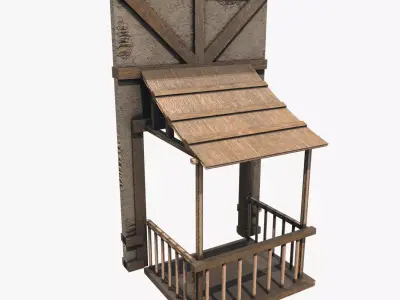 Medieval Wall V02 Low-poly 3D model