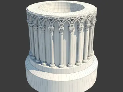 Church Furniture - Stone Baptismal Font 01 Ancaster 3D model