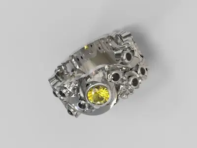 Carved ring 3D print model